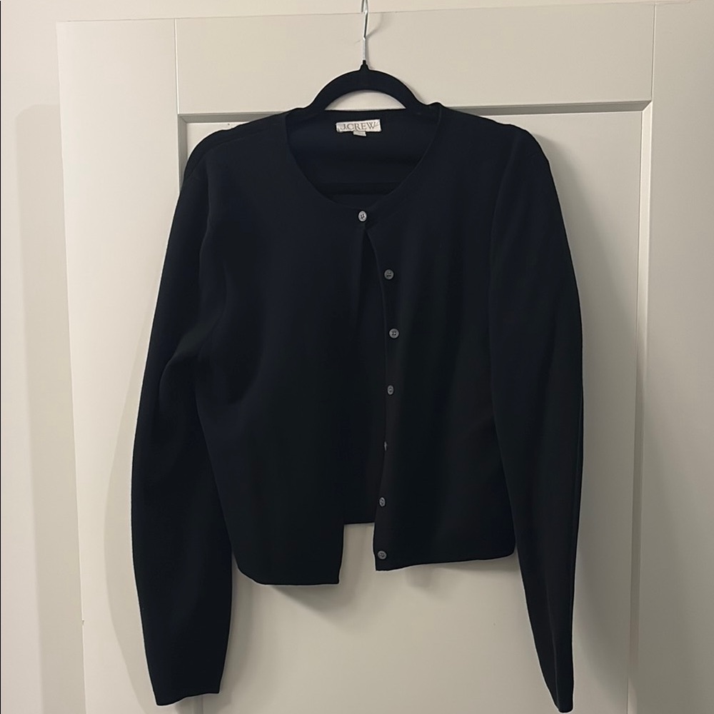 J Crew Women’s Classic Black Cardigan Sz Large